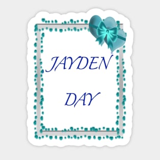 JAYDEN DAY BLUE AND YELLOW 1 NOVEMBER Sticker